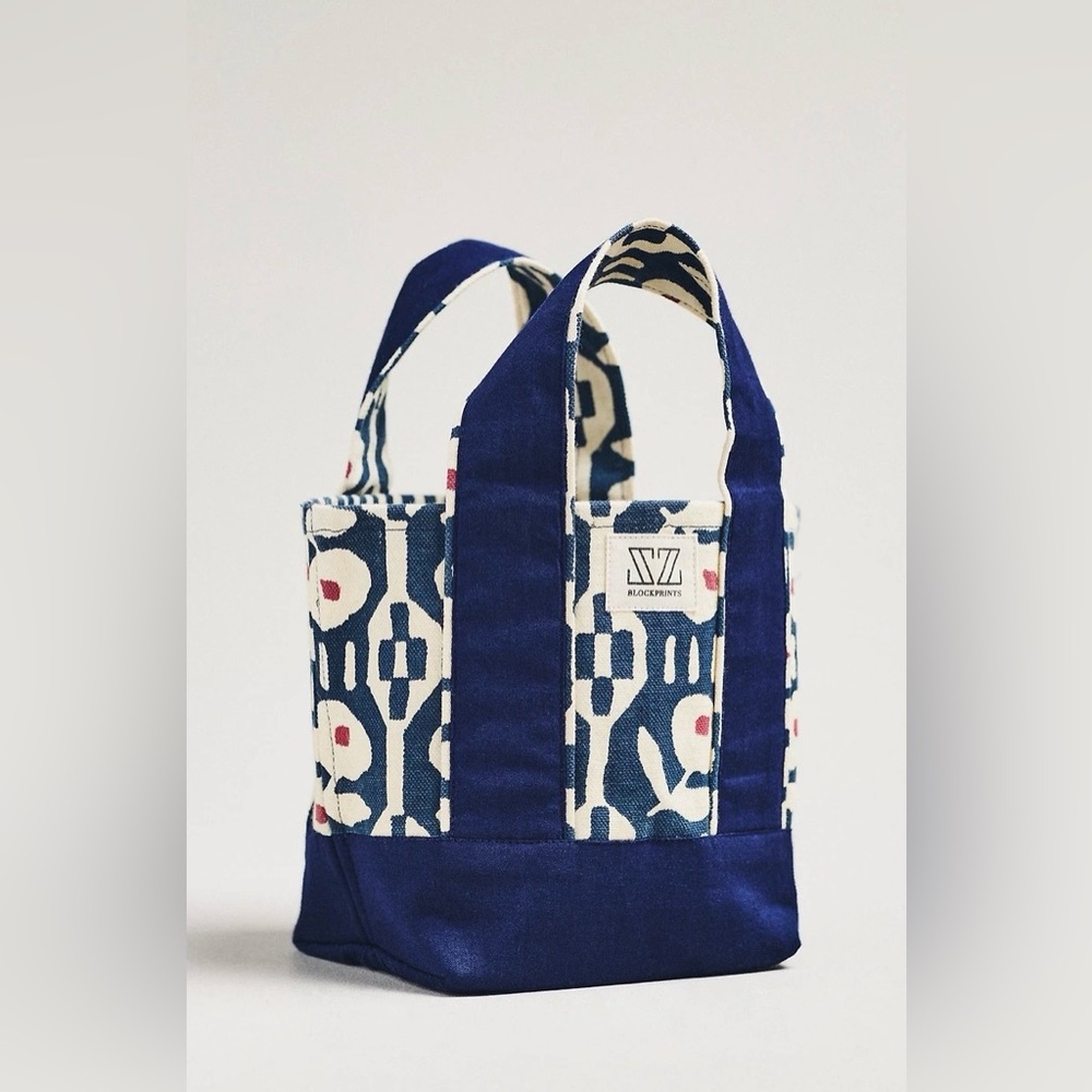SZ Blockprints Maine Mini Canvas Tote, NWT